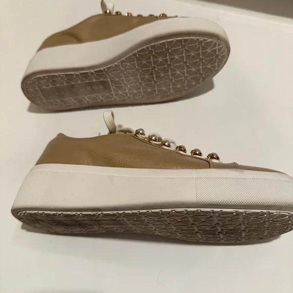 Yellow Box Espie Pearl Lace-Up Platform Sneakers – Champagne Gold – Size 7.5 - Picture 4 of 13